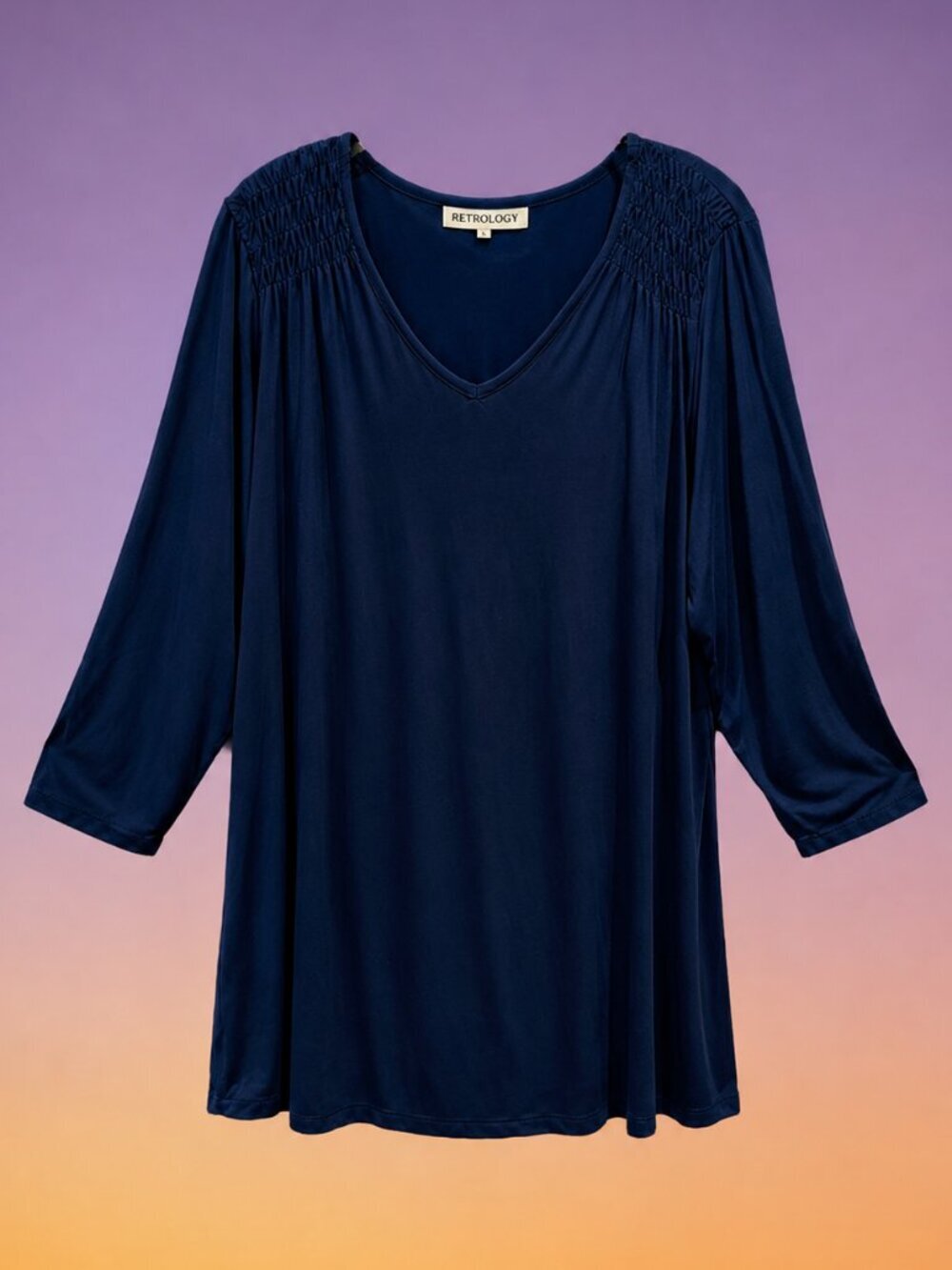 Retrology Sapphire Blue V-Neck Tunic - 1X